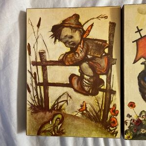 Hummel two Wooden pictures of two kids at play